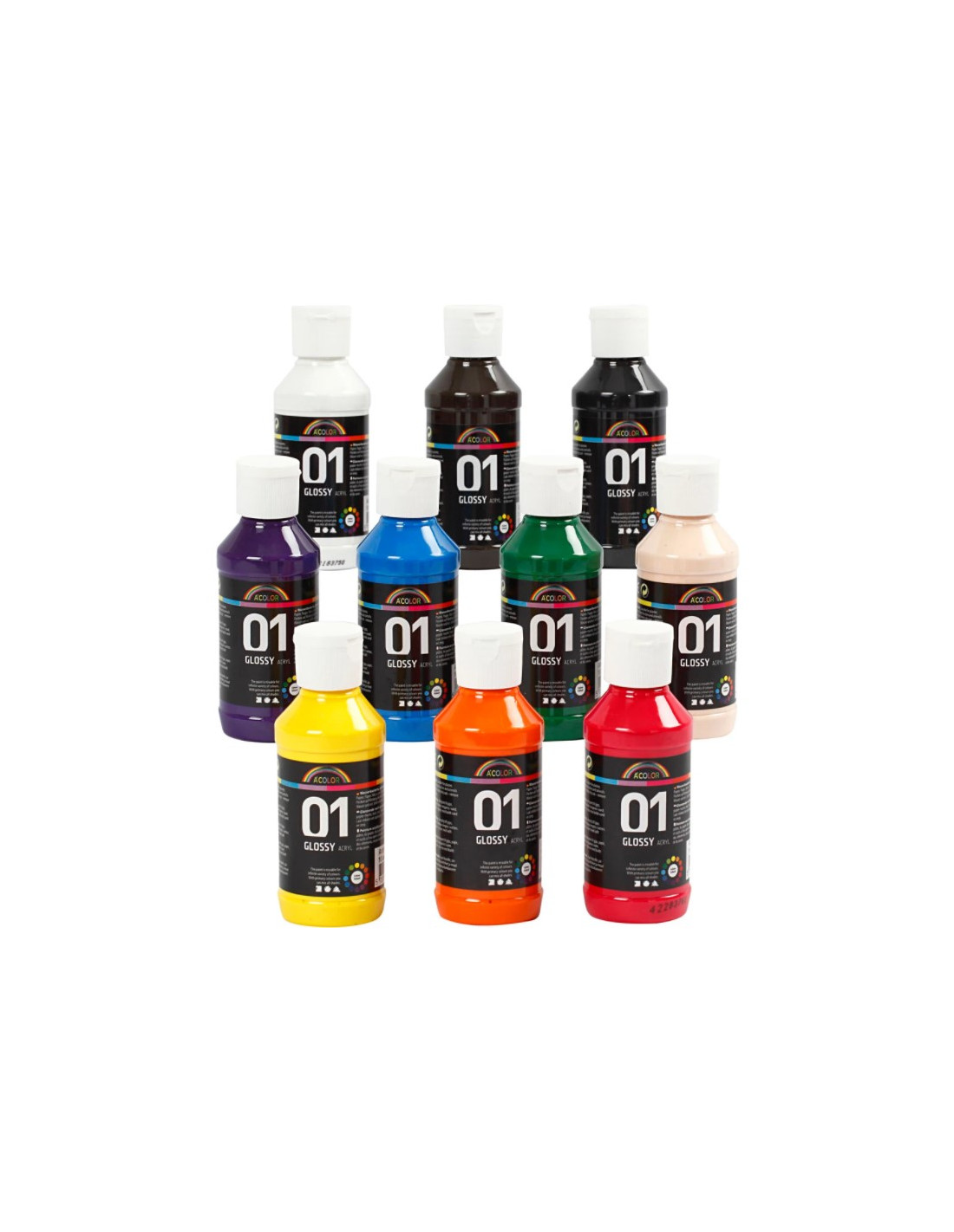 Akrylmaling sæt med 10 farver til fastelavn - Kreativitet!