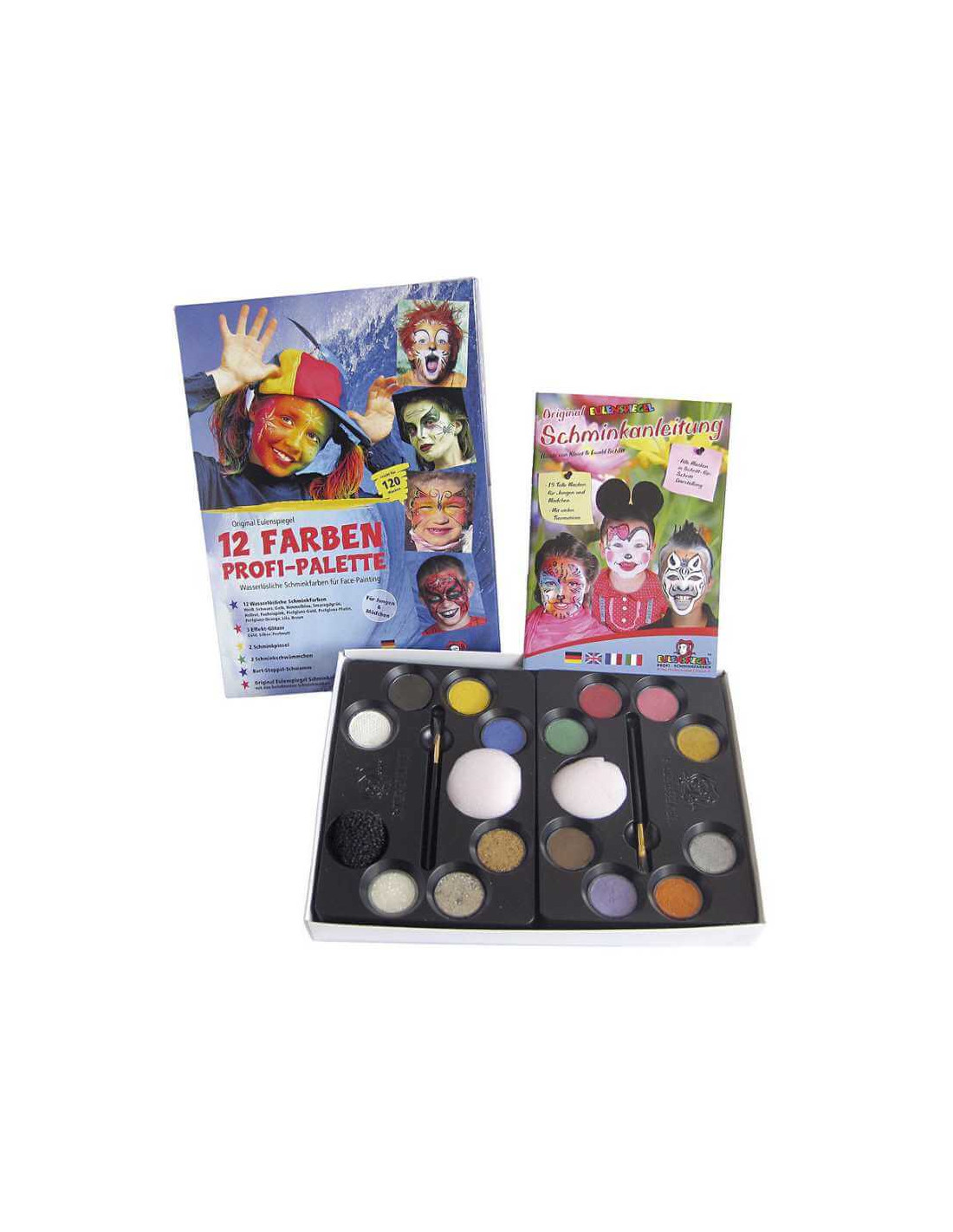 Fantastisk Ansigtsmaling Sæt med 12 Farver til Fester