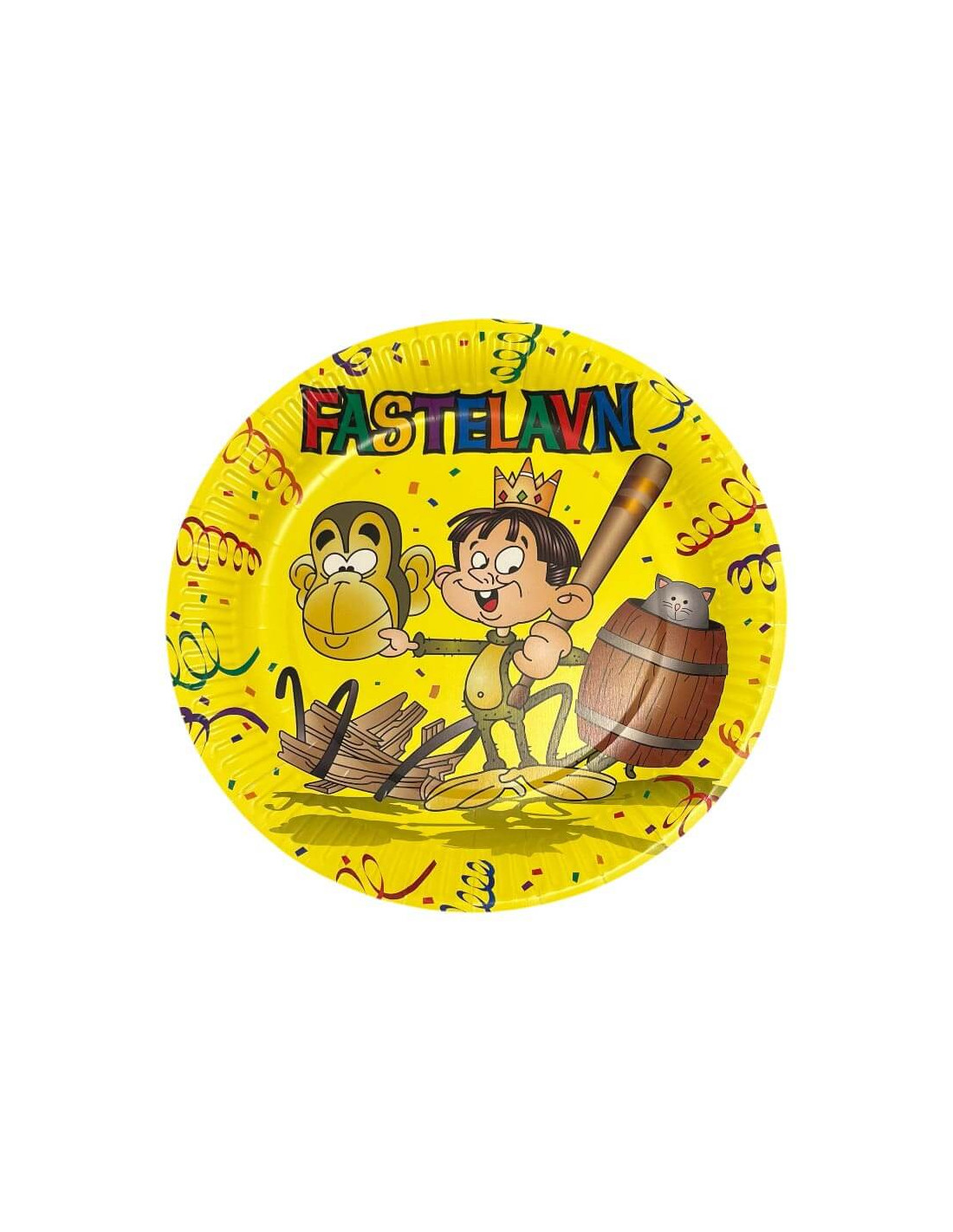 Farverige paptallerkener til Fastelavn – 8 stk. Fest!