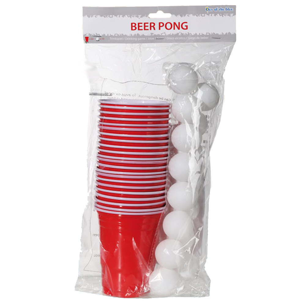 Beer Pong Sæt med 22 Kopper og 15 Bolde – Festlig Underholdning!