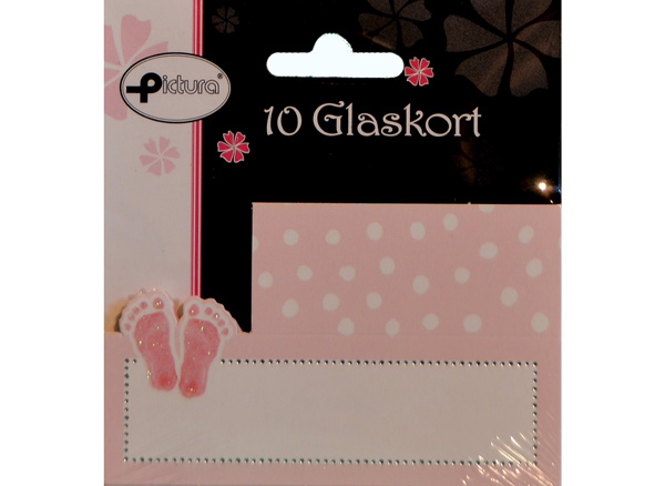 Bordkort til Dåb Pige – 10 Stk med Små Fødder