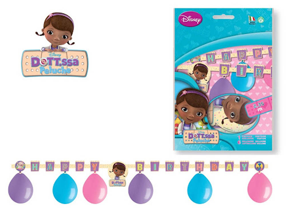 Doc McStuffins Fødselsdagsbanner med Balloner til Fest