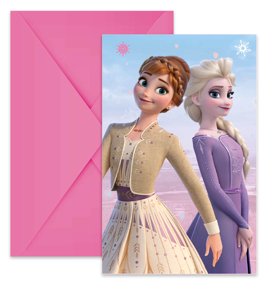 Frost Temafest Indbydelser – Anna og Elsa, 6 stk.