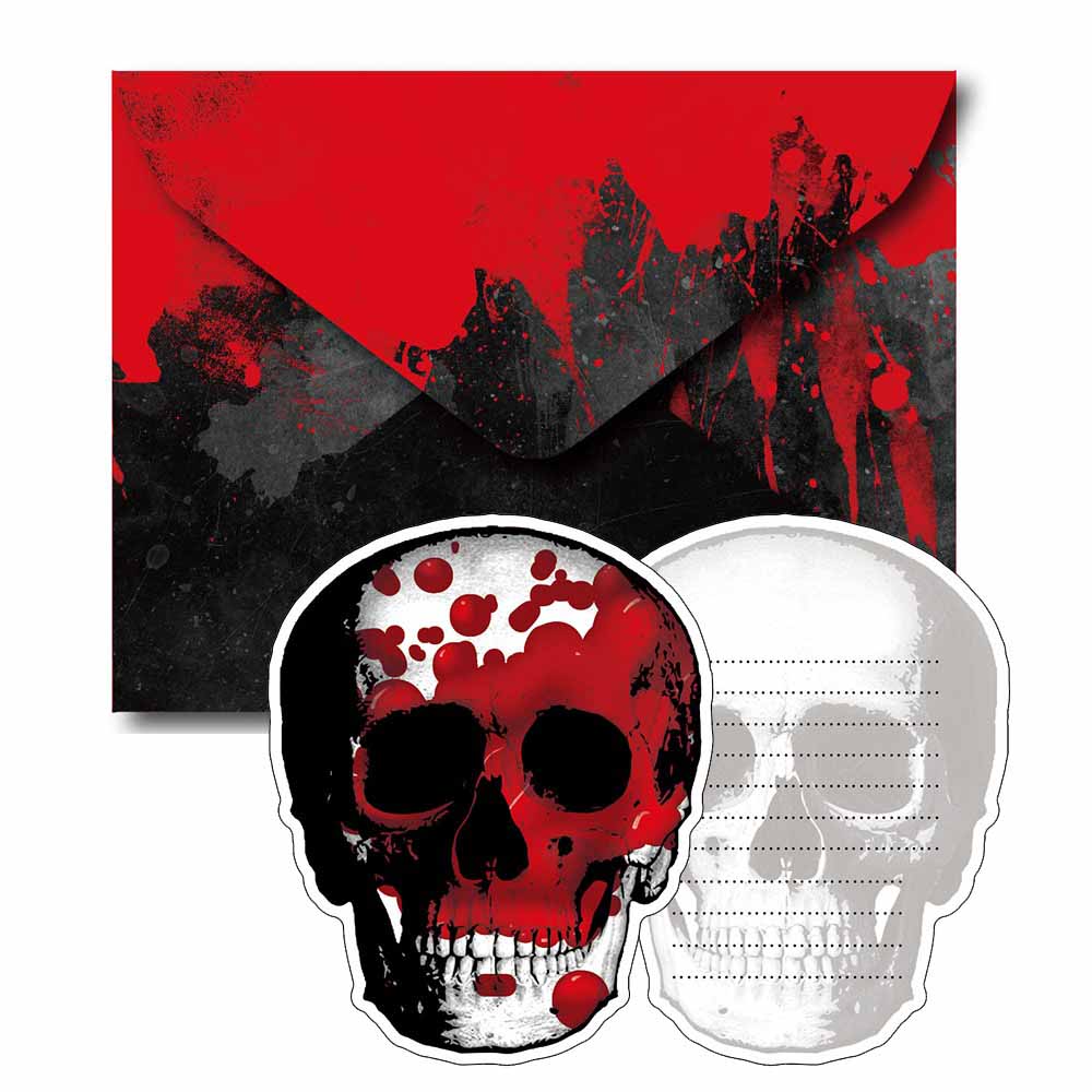 Skræmmende Halloween Indbydelser – Blodige Hænder, 8 stk.