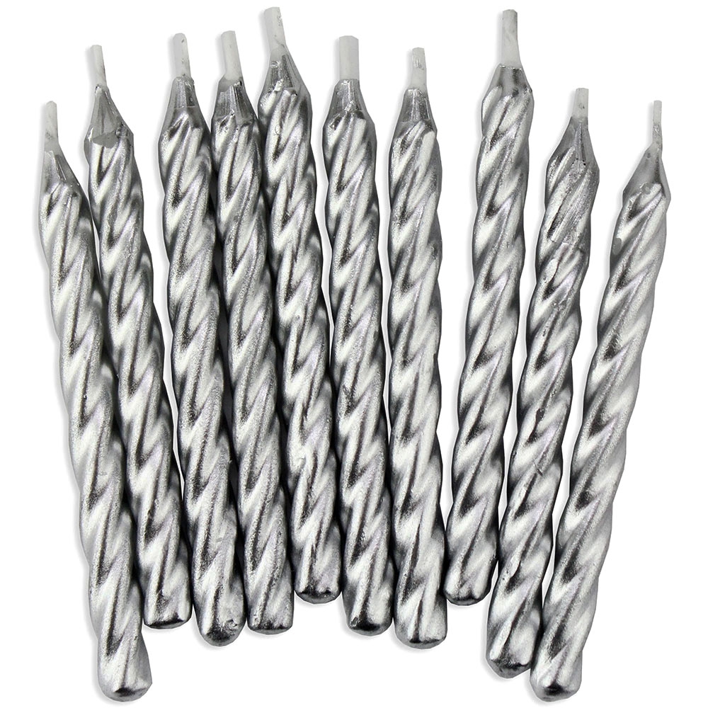 Sølv Kagelys med Holdere – 12 Stk til Festlige Anledninger