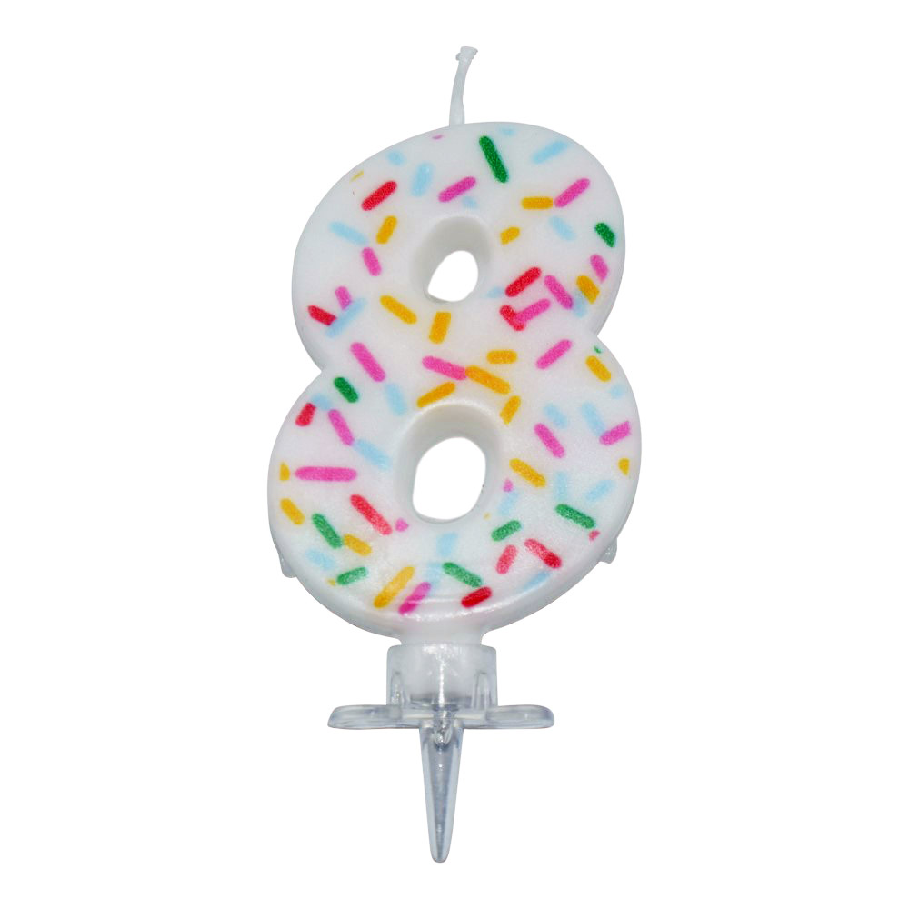 Festligt Nummerlys Nr. 8 til Fødselsdagslagkage