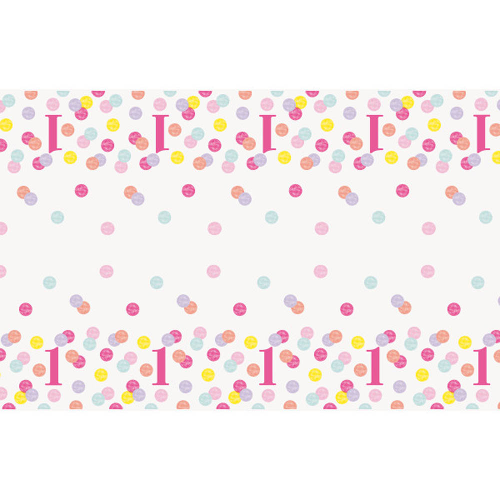 Festlig Plastikdug til 1-års Fødselsdag med Prikker