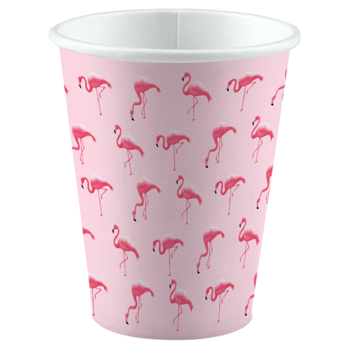 Flamingo Krus 8 stk. - Perfekt til Hawaii Tema Fest!