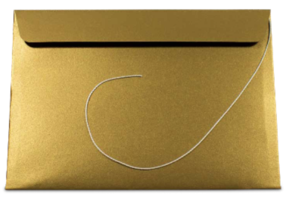 Eksklusiv Guldkuvert med Snor til Awards - 23x16 cm