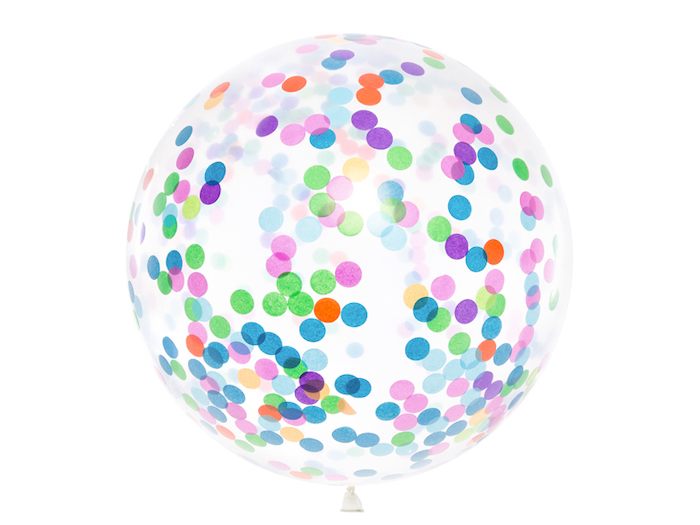 Kæmpe Multifarvet Konfetti Ballon - Festlig Dekoration