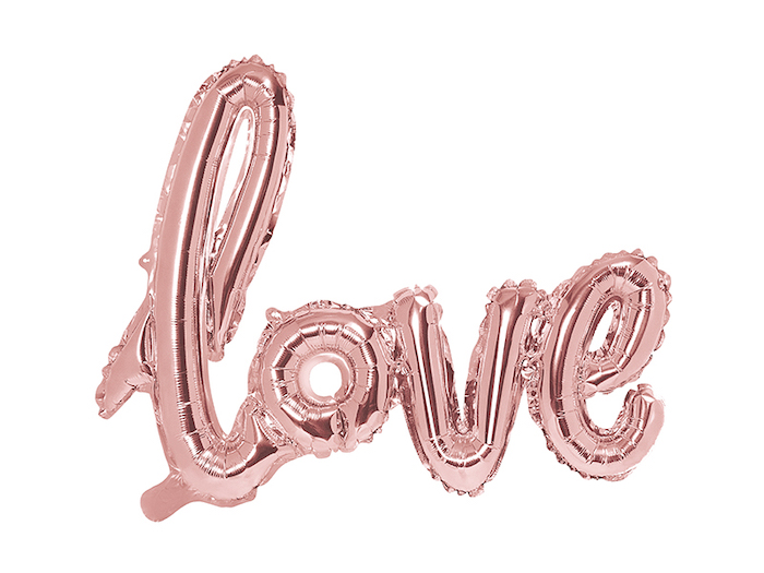Love Folieballon i Rose Gold - Perfekt til Bryllup