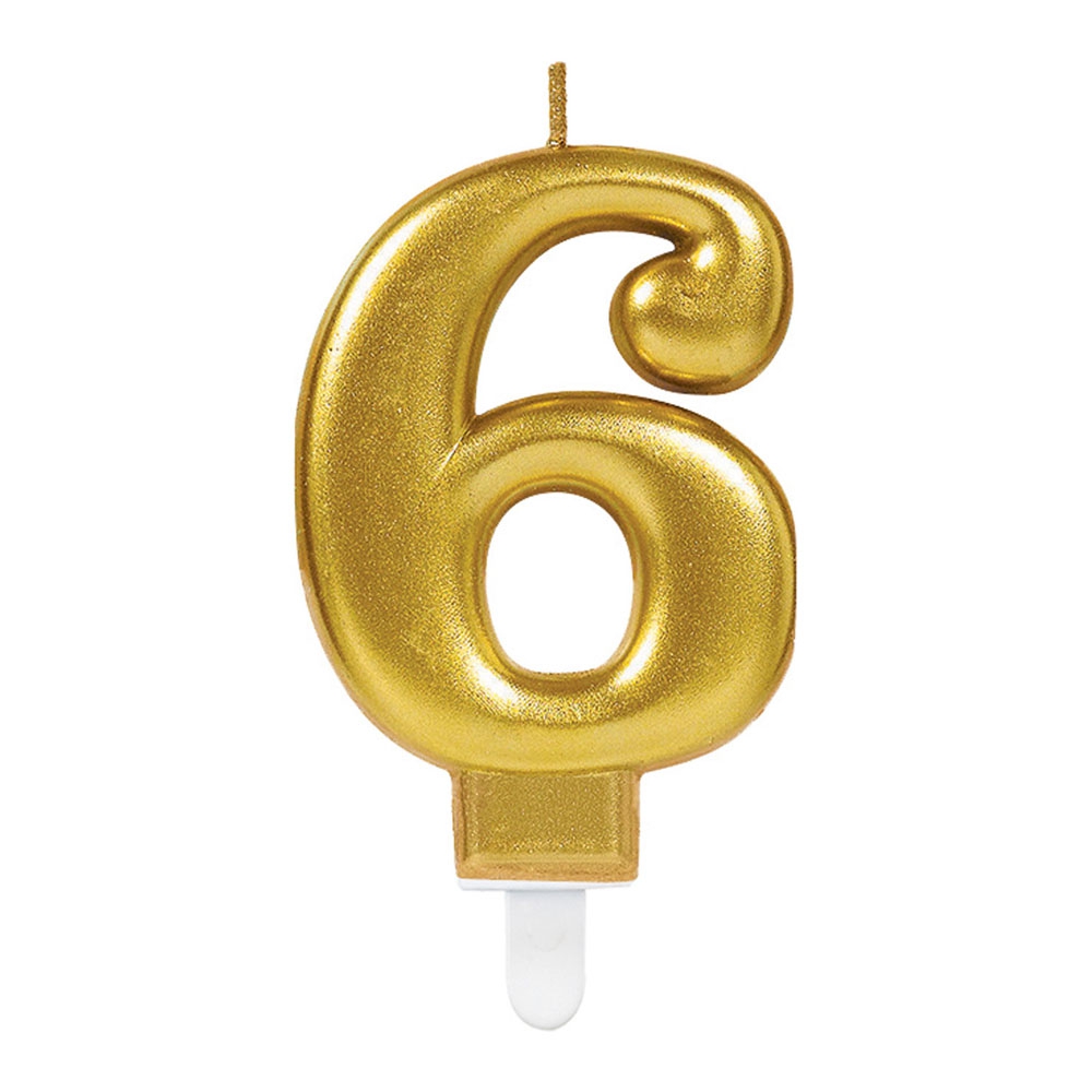 Guld nummerlys nr. 6 til festlige begivenheder