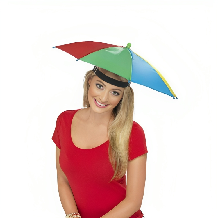 Multifarvet Paraplyhat - Beskyt dig mod regn og sol!