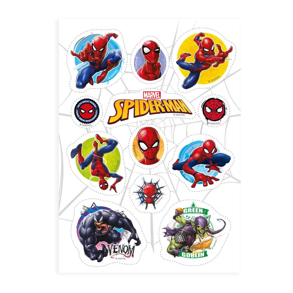 Spiselige Kagebilleder Med Spider Man 12 Stk  Sukkerfri