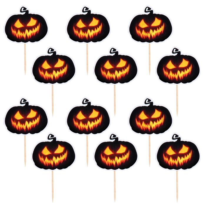 Uhyggelige Halloween Græskar Madpinde - 12 stk.