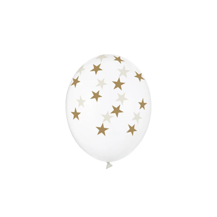 Klar Ballon med Guld Stjerner - Perfekt til Fest!
