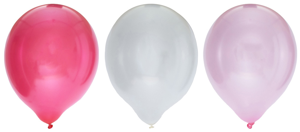 Metallic Balloner 8 Stk – Hvid, Pink & Lyserød Festmix