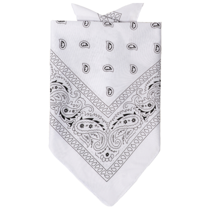 Traditionel Hvid Bandana til Et Råt Look