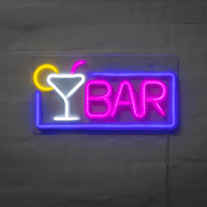 Bar Neon LED Skilt - Perfekt til Fest og Underholdning