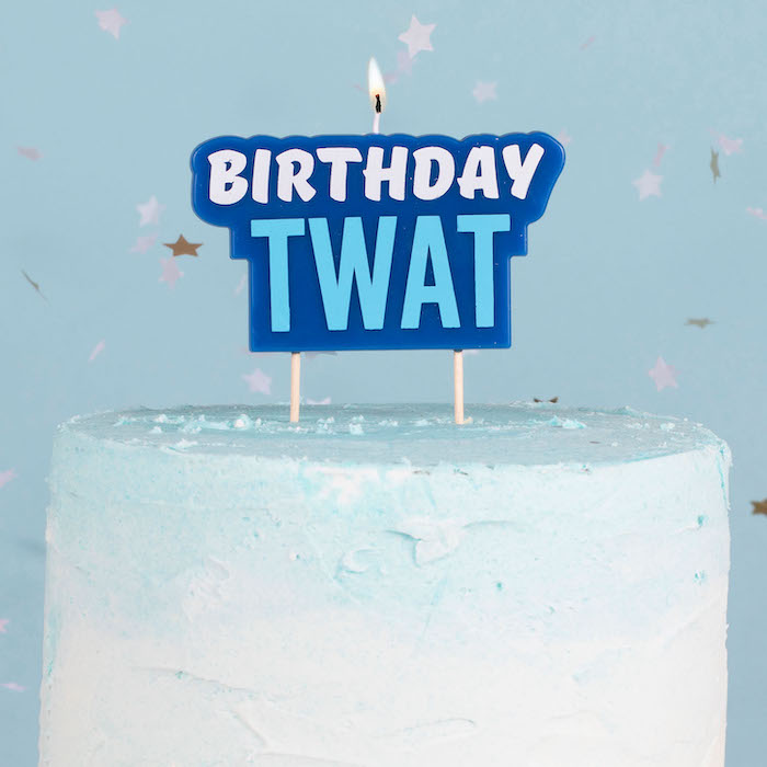Fødselsdagslys med sjovt 'Birthday Twat' design