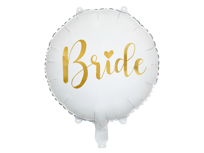 Brude Folieballon Hvid og Guld - 45 cm til Festen