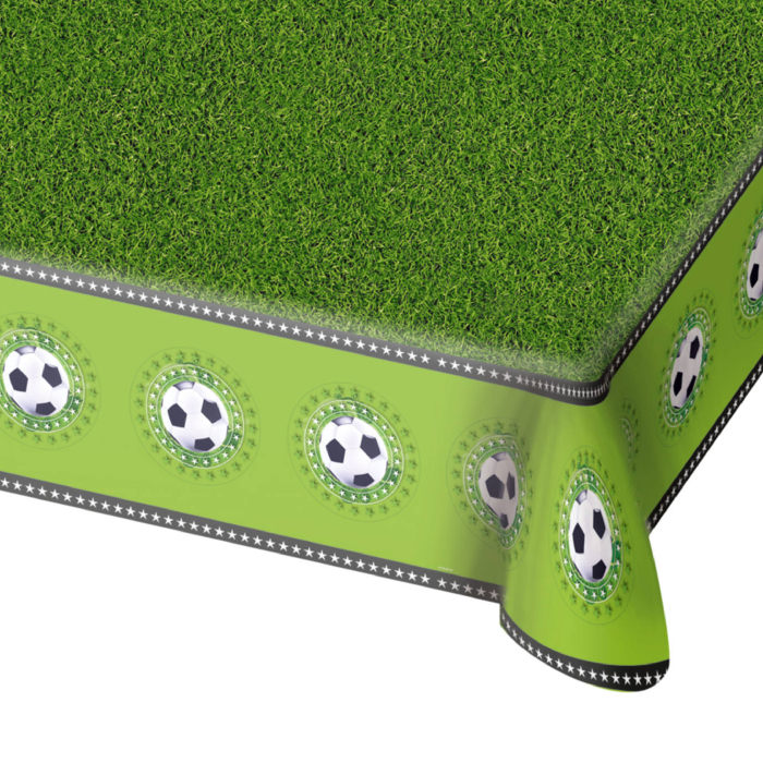 Grøn Borddug Med Fodbold Motiv 130x180