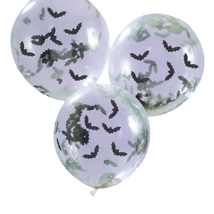 Halloween Balloner med Flagermus Konfetti - Festlig Sjov!