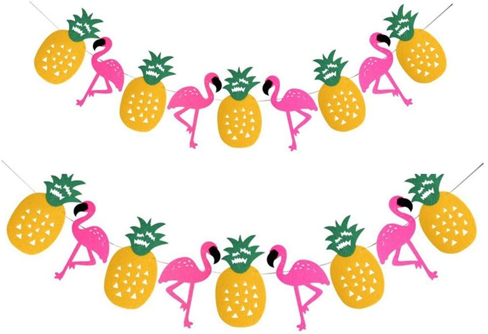 Hawaii Guirlande med Flamingoer og Ananas - Festdekoration