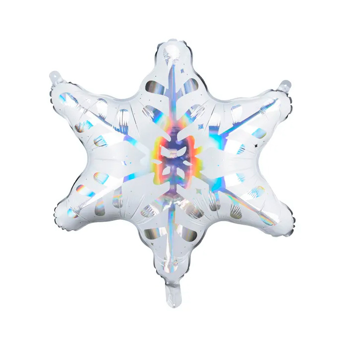 Holografisk Snefnug Folieballon til Jul - 64 cm