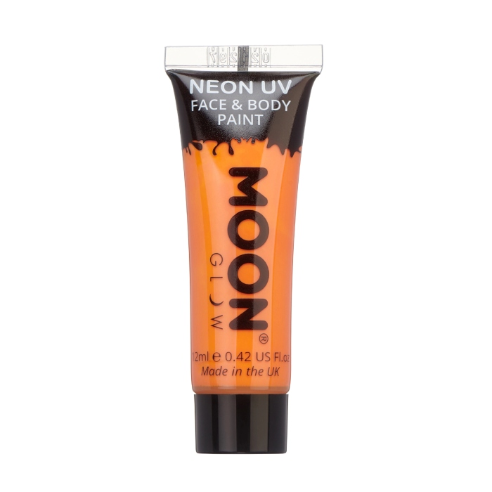Intens Neon Orange Ansigts- og Kropsmaling - Ultra Lysende Effekt