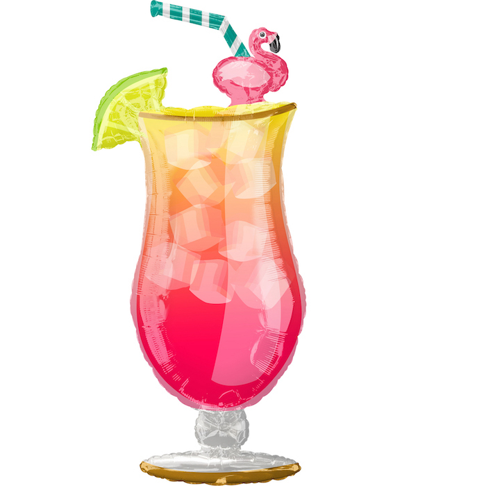 Kæmpe Tropisk Rød Drink Ballon - Perfekt til Hawaii Fest!