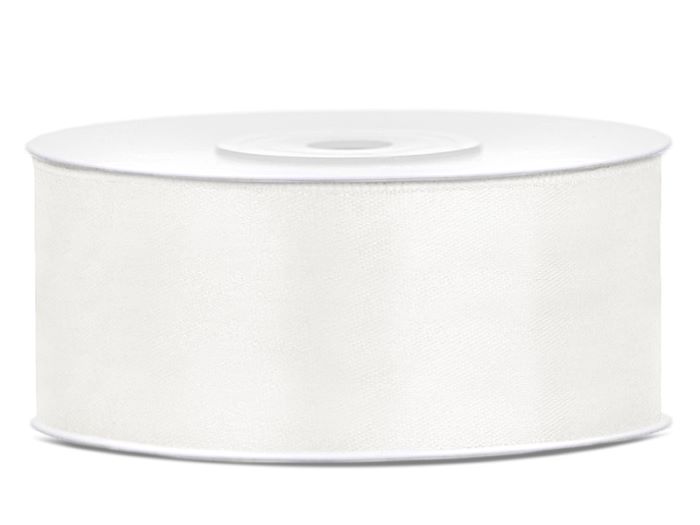Lys Creme Hvid Satinbånd 25 mm - Ideelt til Festdekorationer