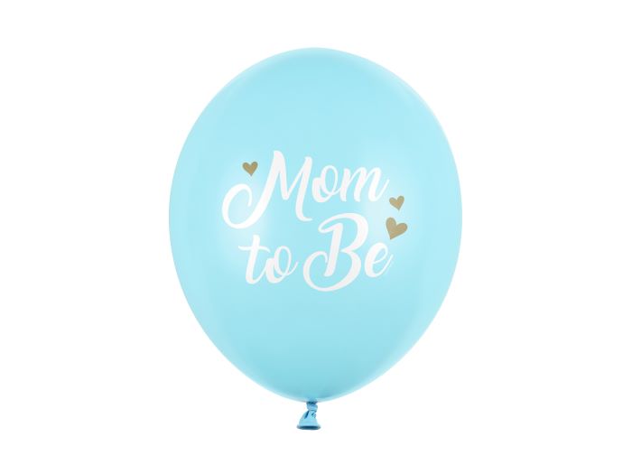 Lyseblå Babyshower Balloner med Hvid Skrift - 30 cm