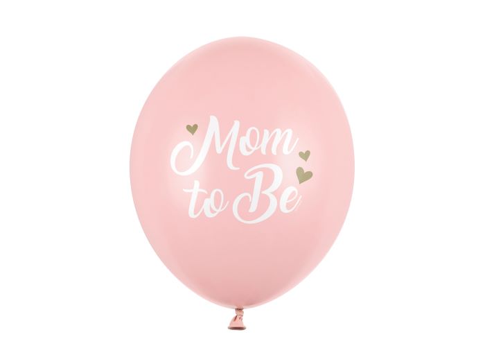 Lyserøde Babyshower Balloner med Hvid Skrift - 30 cm