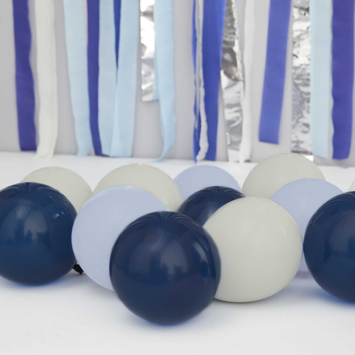 Mini Balloner i Blå Nuancer - 40 stk. til Festen