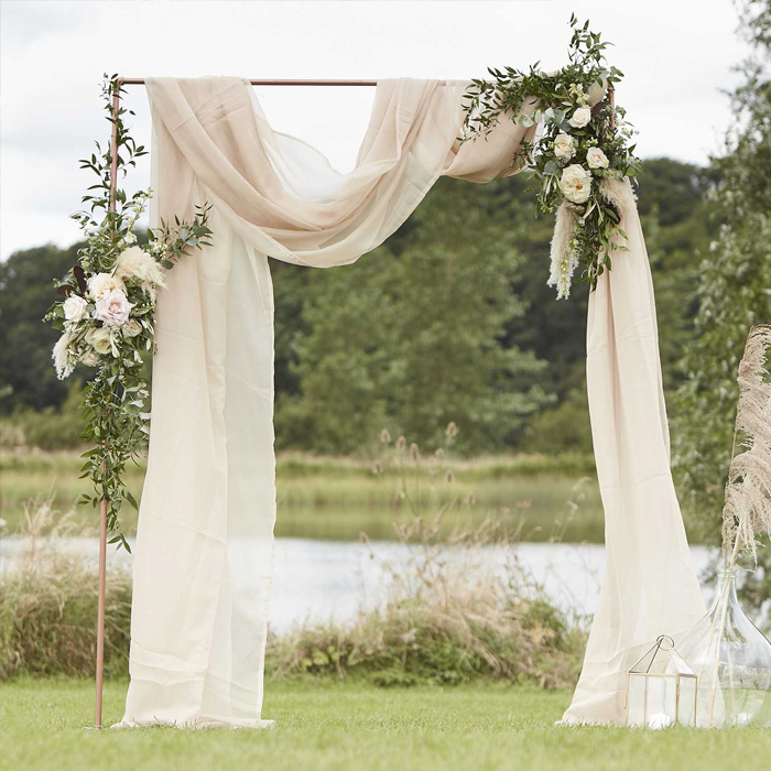 Rå Hvidt Gardin - Perfekt til Bryllup - X Meter