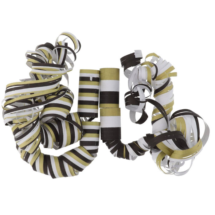 Sort og Guld Serpentiner - 2x4m Til Festen