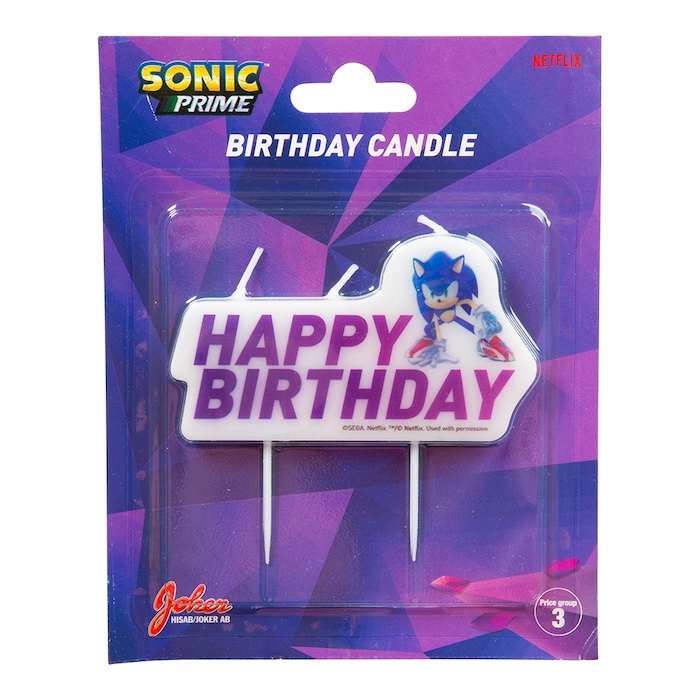 Sonic Fødselsdagslys til Kage - Perfekt Festpynt
