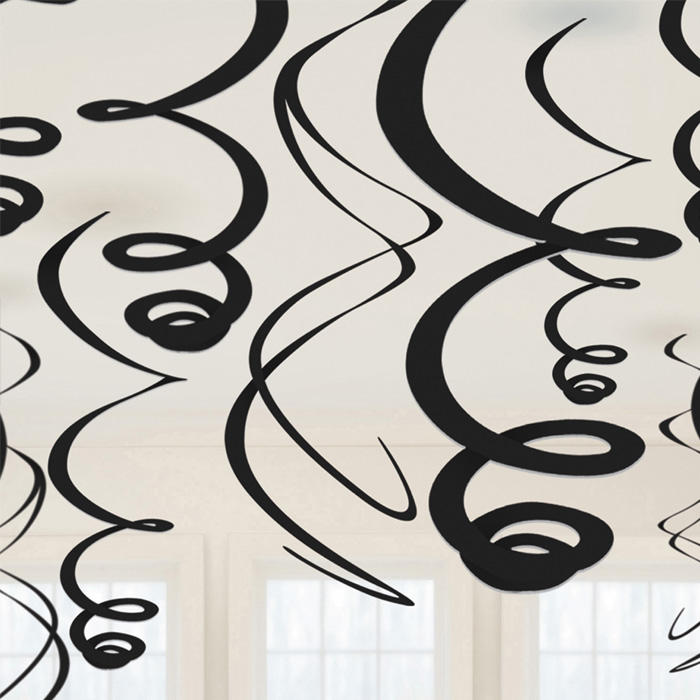 Sorte Swirls 12x55 cm - Perfekt til festlige anledninger!