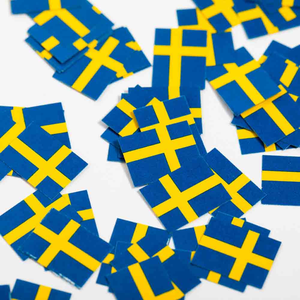 Svenske papirstrøflag - 150 stk. til festlig dekoration