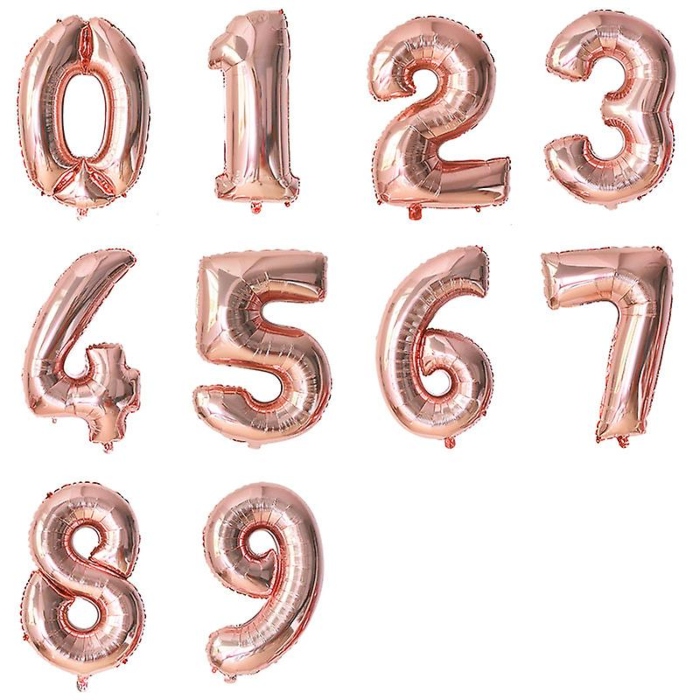 Tal Balloner i Rose Gold 86 cm - Perfekt til Fest!