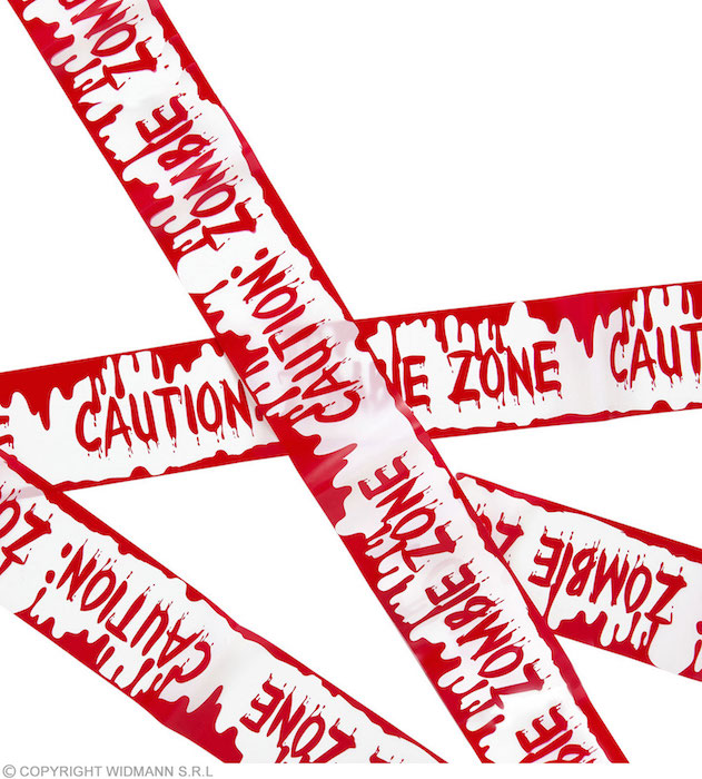 Advarselsbånd - Caution: Zombie Zone til Halloween