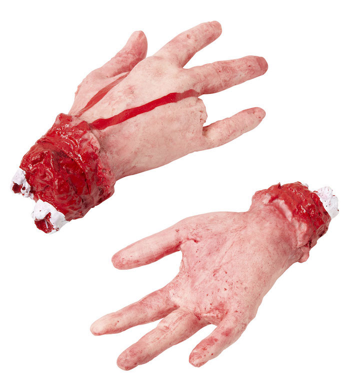Blodig Afskåret Hånd - Halloween Dekoration på Tilbud