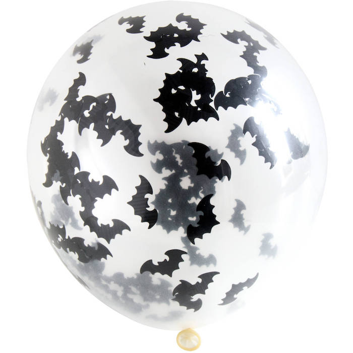 Flagermus Konfetti Balloner 4x30 cm til Halloween Fest