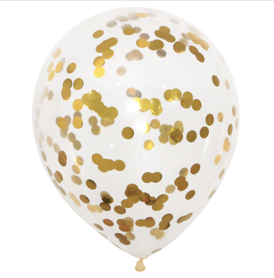 Guld Konfetti Ballon 30 cm - Perfekt til Fest!