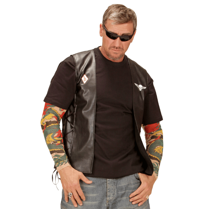Biker Lædervest med Rygmærke - Fantastisk Tilbud!