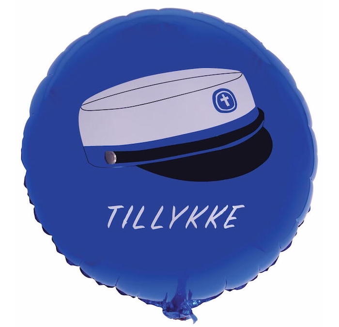 Blå Hue Tillykke Folieballon - Perfekt til dimission!