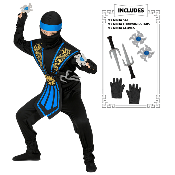 Blå Ninja Kostume til Børn - Fantastisk Tilbud!