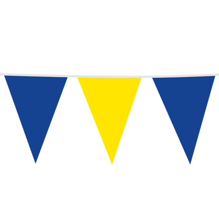 Blå og Gul Flagguirlande - 10 Meter til Festen!