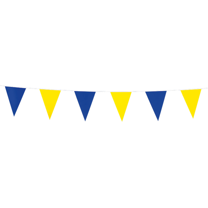 Blå og Gul Flagguirlande - 3 Meter til Temafest
